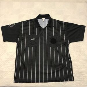 Soccer Referee Jersey Men's XL Official Sports Pro Style Short Sleeve Black‎